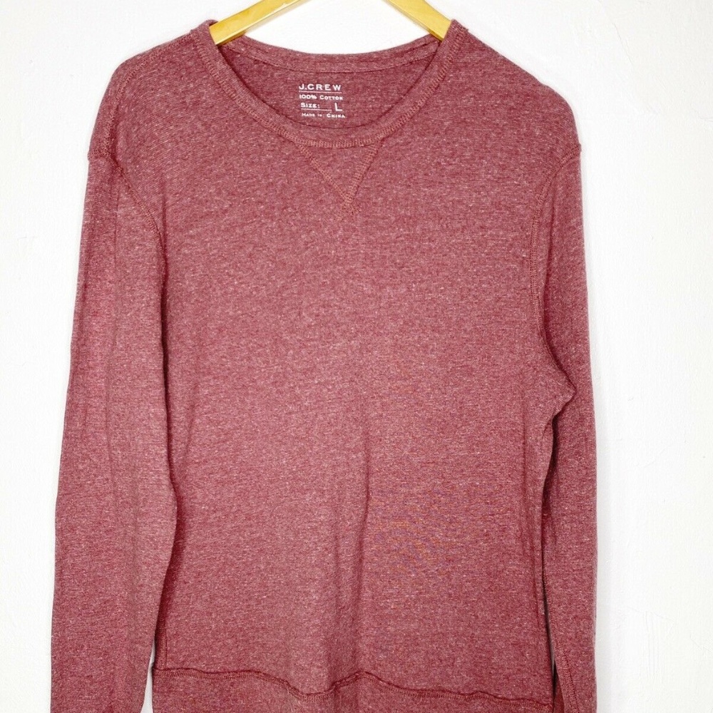 J. Crew Men's Size L Cotton Long Sleeve Crew Neck